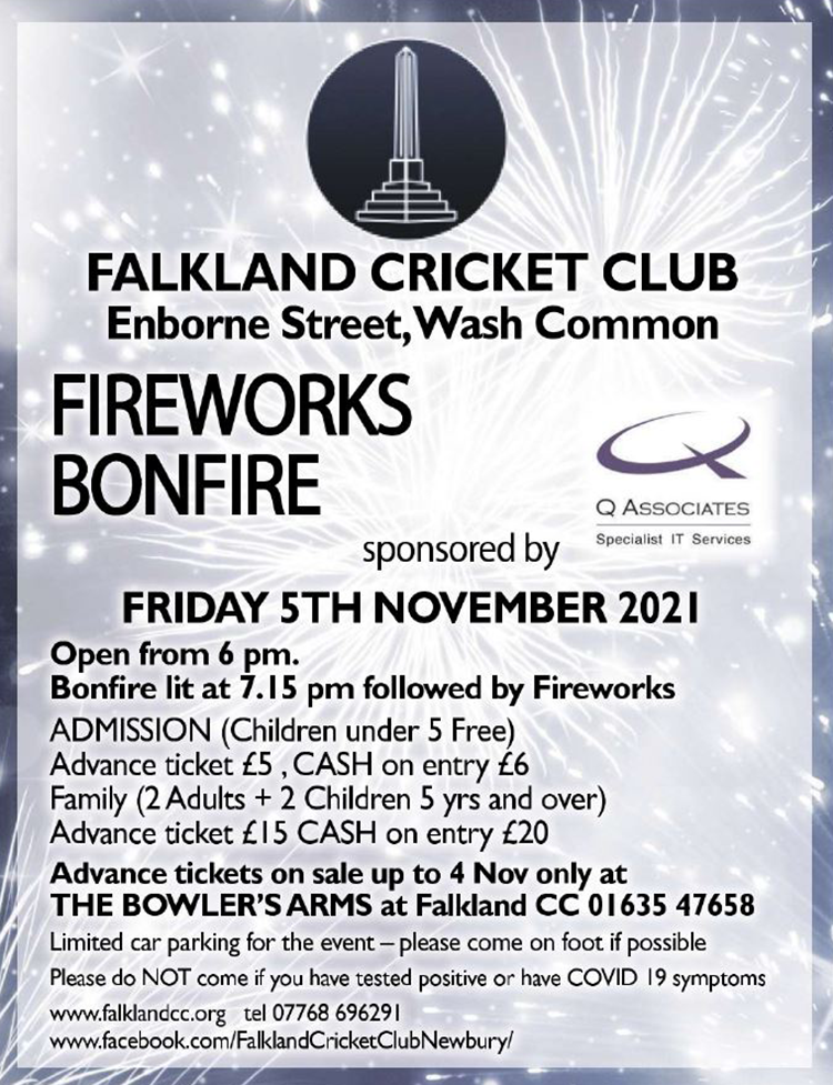 Fireworks at Falkland Cricket Club 2021